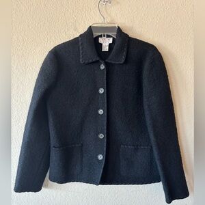 Talbots Petites vintage black wool blazer Small